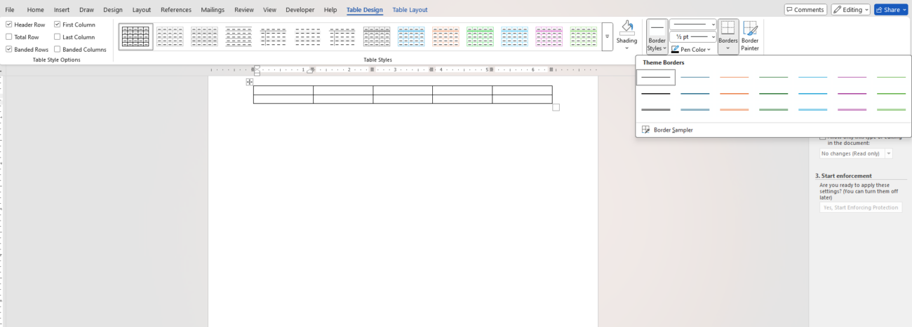 Tables in Microsoft Word