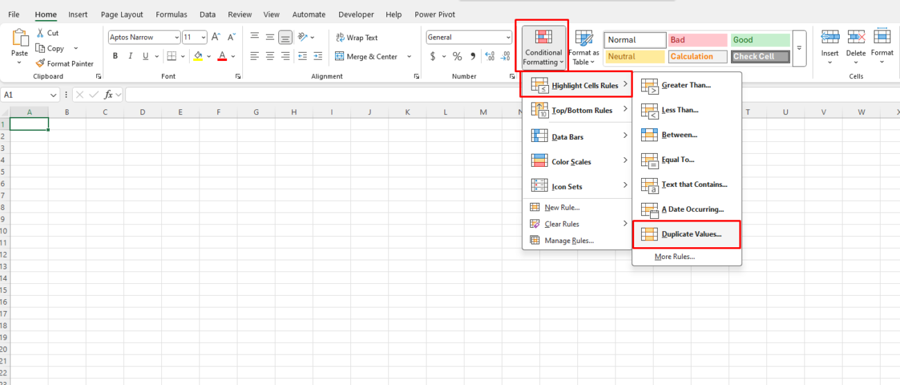 Conditional Formatting