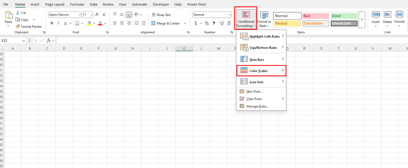 Conditional Formatting