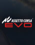Assetto Corsa EVO logo in white and red on a dark, gradient background.