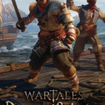 Video game cover showing two armored pirates fighting on a wooden ship deck with the sea in the background and the game title at the bottom.